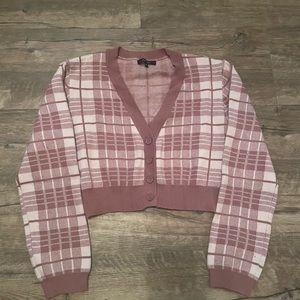 Pink crop cardigan women’s